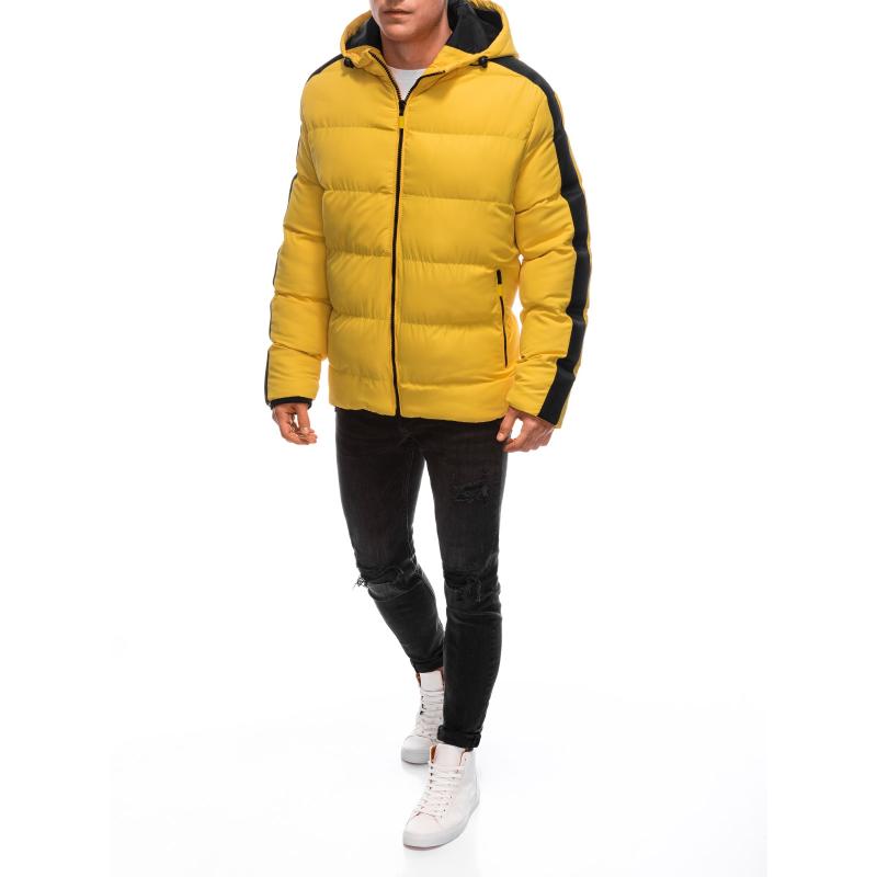 Férfi steppelt télikabát V7 EM-JAHP-0101 sárga