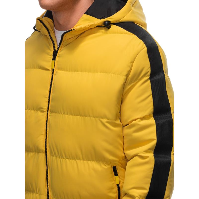 Férfi steppelt télikabát V7 EM-JAHP-0101 sárga