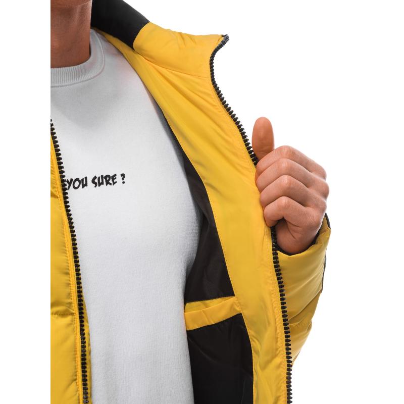 Férfi steppelt télikabát V7 EM-JAHP-0101 sárga