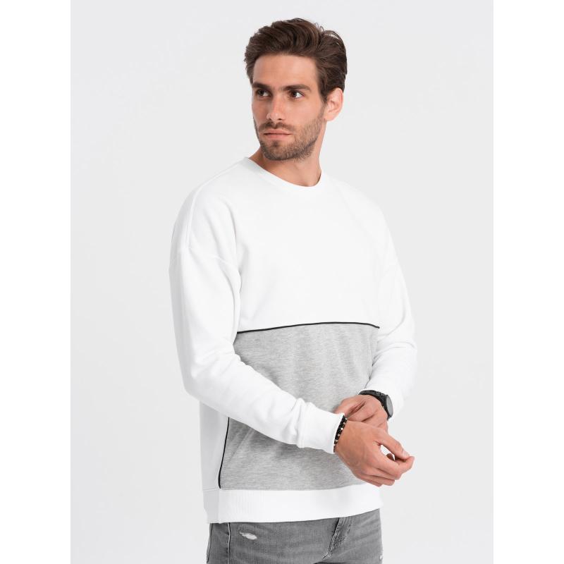 Pánska mikina OVERSIZE bielo-sivá