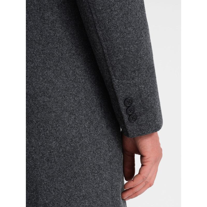 Pánsky dvojradový kabát s podšívkou V2 OM-COWC-0107 grafitový