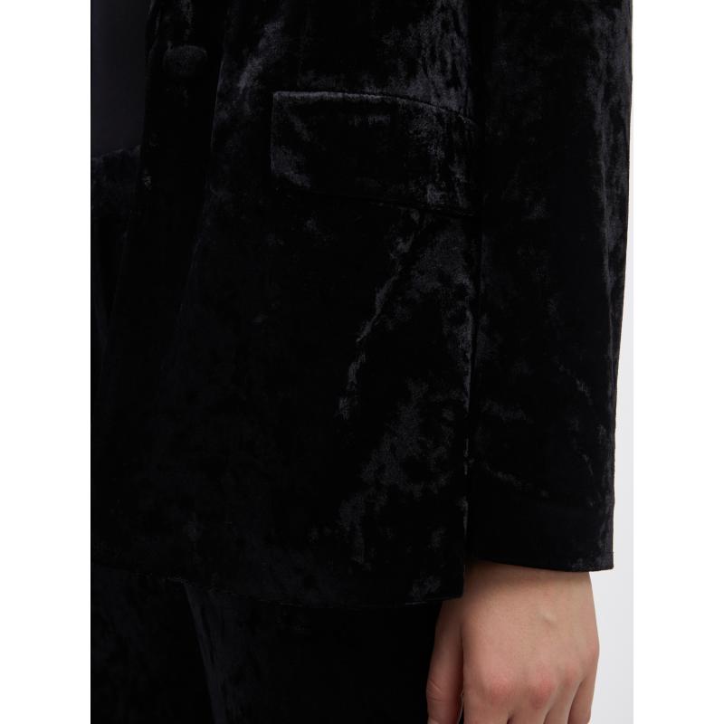 Čierna dámska zamatová bunda