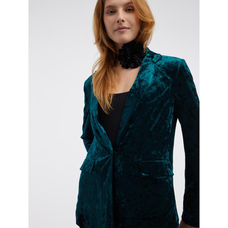 Zelené dámské sametové sako