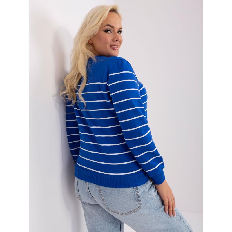 Női plus size csíkos blúz FELCIA kobalt színben