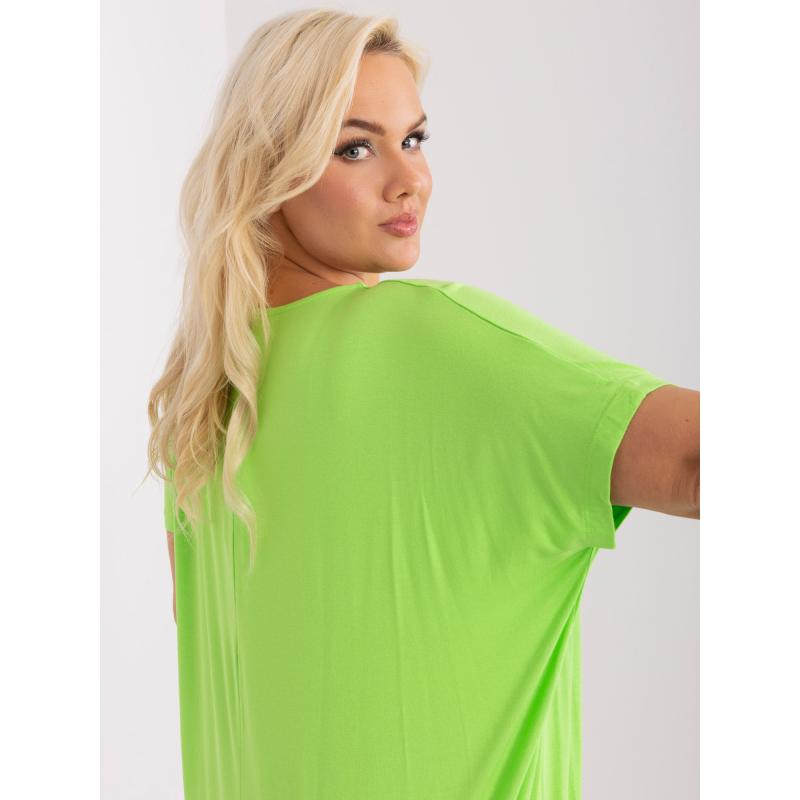 Dámská halenka plus size s kulatým výstřihem COSMA světle zelená  