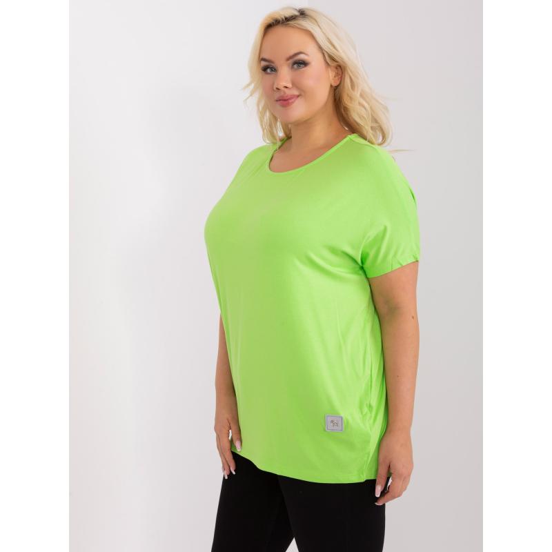 Dámská halenka plus size s kulatým výstřihem COSMA světle zelená  