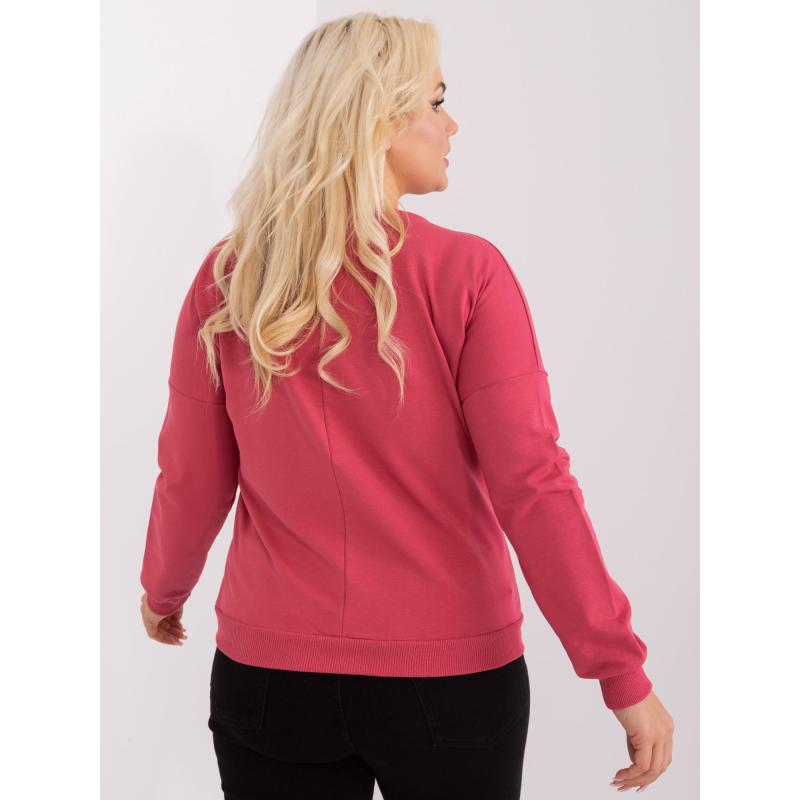 Dámská halenka plus size s manžetami ELOA tmavě korálová  