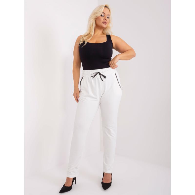 Dámské tepláky s ozdobnými vázačkami YOLA ecru 