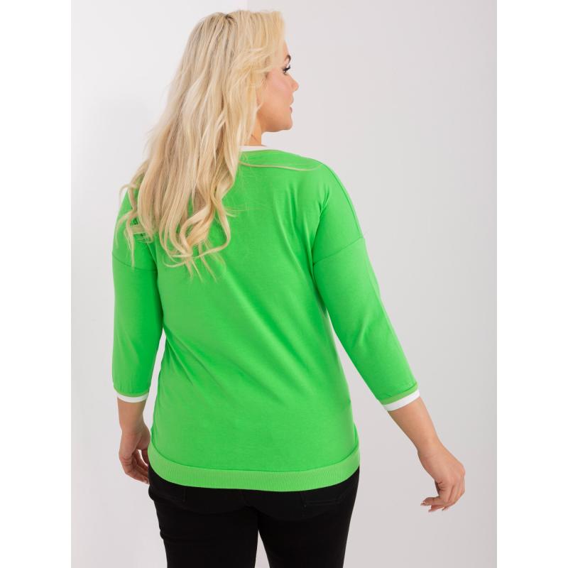 Női plus size blúz pamutból NICASA világoszöld