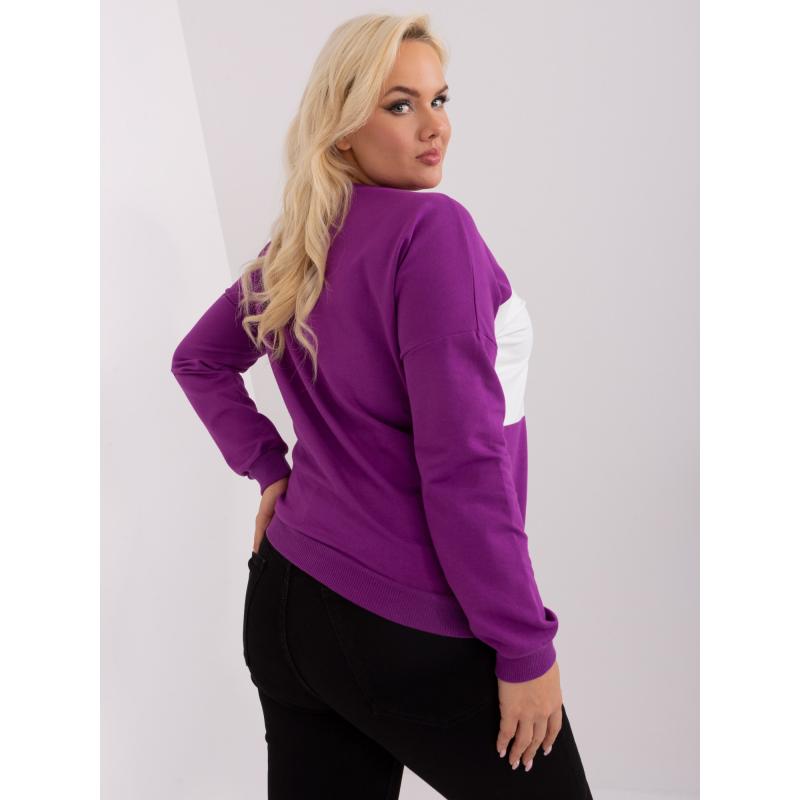 Női plus size blúz ABELA applikációval lila és ekrü színben