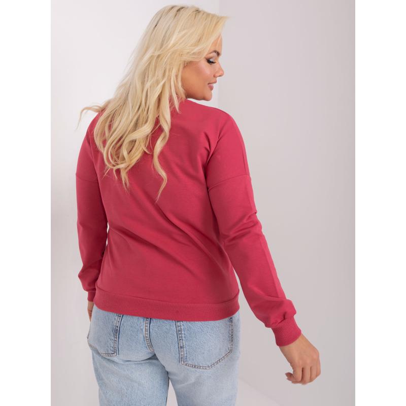 Női plus size hosszú ujjú blúz ESPA sötét korall és ekrü színben