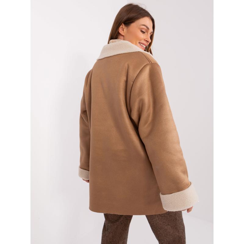 Női gombos kabát ANIMA bézs színű