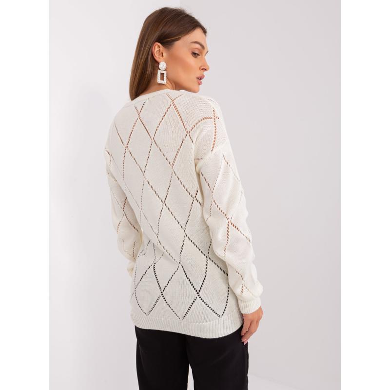 Női gombos pulóver RUE PARIS ekrü színben