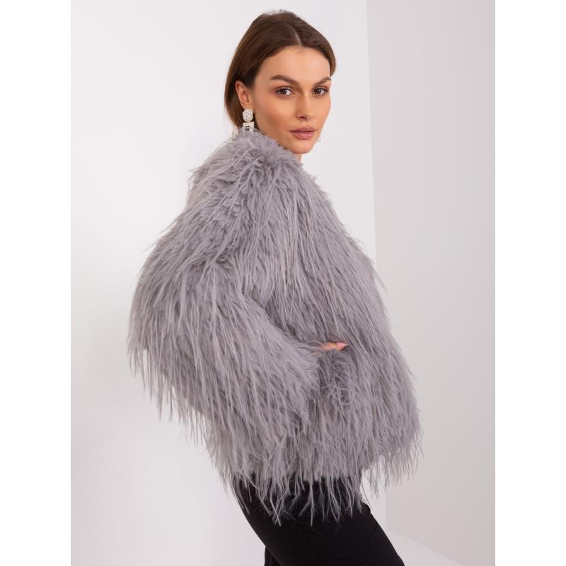 Dámské sako z ekokůže VIVA světle šedé 