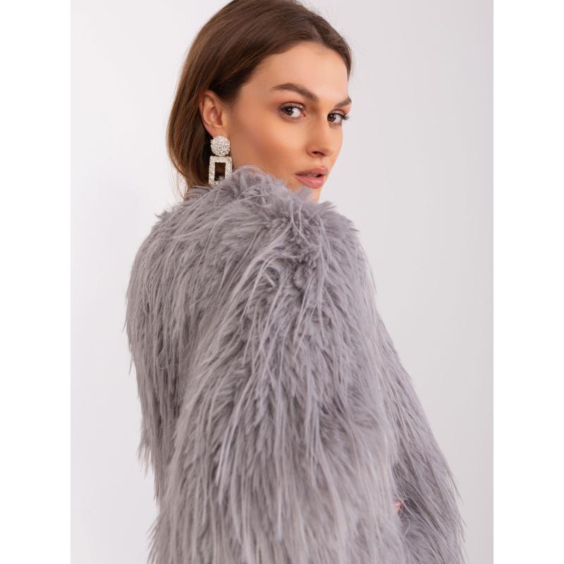 Dámské sako z ekokůže VIVA světle šedé 