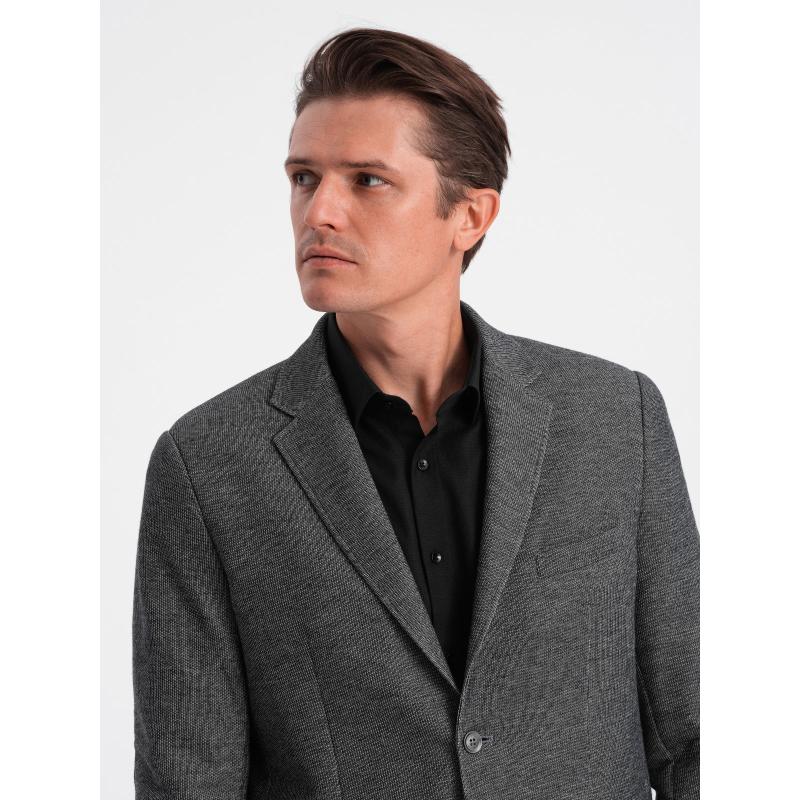 Pánské sako s nášivkami na loktech V5 OM-BLZB-0108 černá 