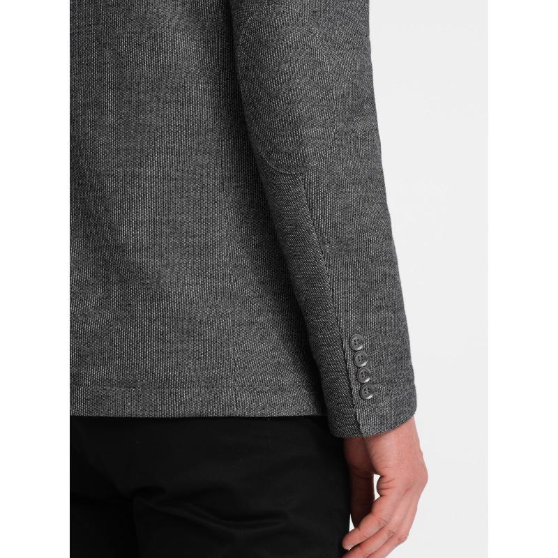 Pánské sako s nášivkami na loktech V5 OM-BLZB-0108 černá 