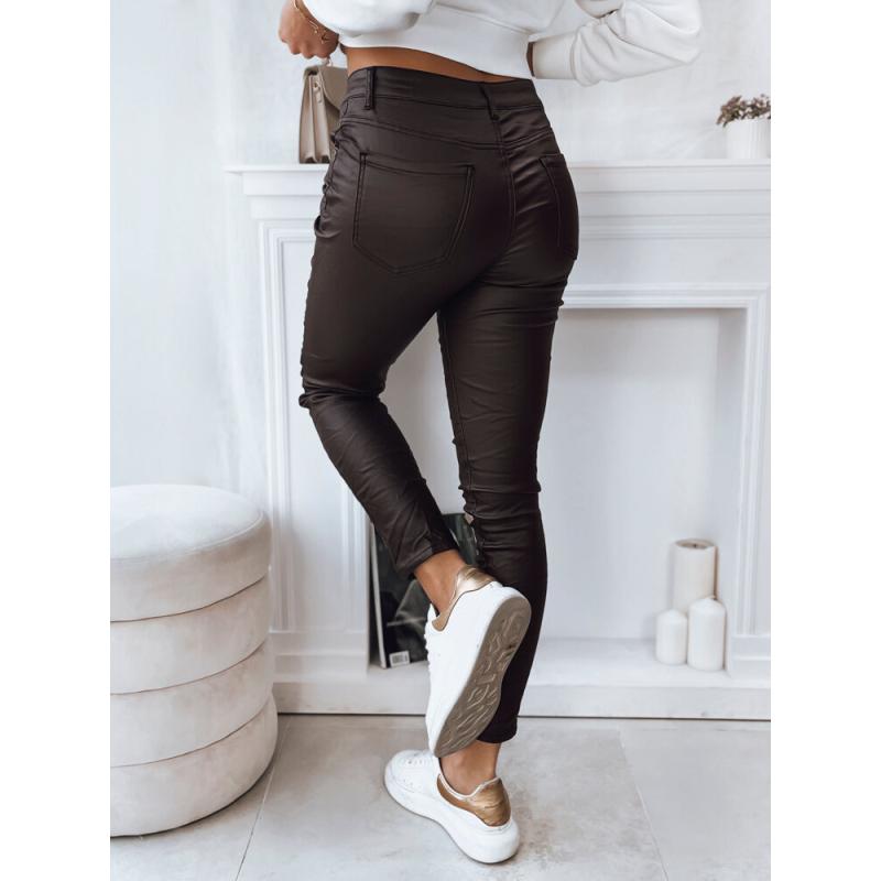 Dámské voskované kalhoty KARLA tmavě hnědá