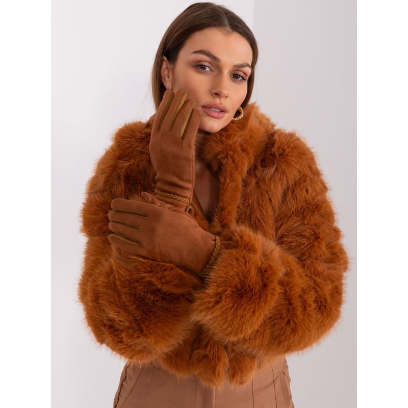 Dámské dotykové rukavice TOUCH světle hnědé 