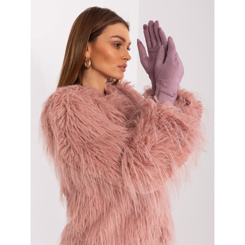 Dámské rukavice s vložkami z ekokůže SORA fialové