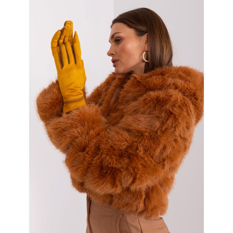 Dámské rukavice s ozdobnými proužky VIVA žluté