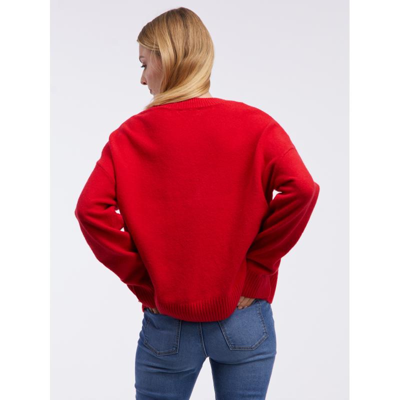 Červený dámský svetr