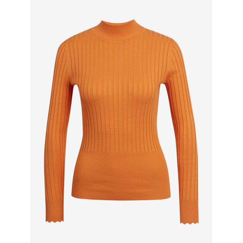 Narancssárga női bordás pulóver