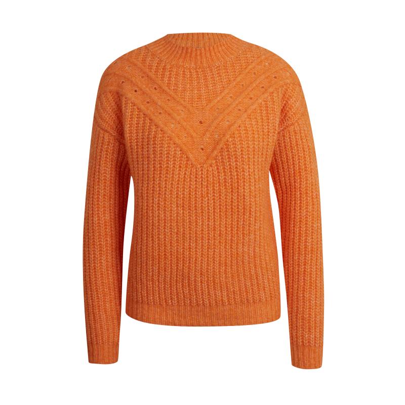 Narancssárga női bordázott pulóver