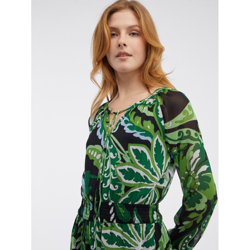 Zelené dámské květované šaty