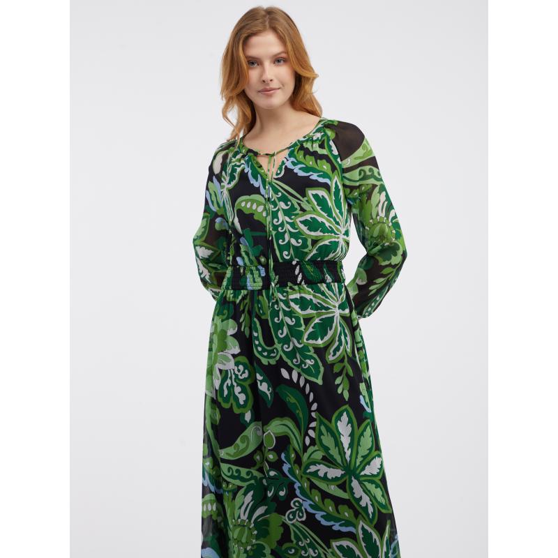 Zelené dámské květované šaty