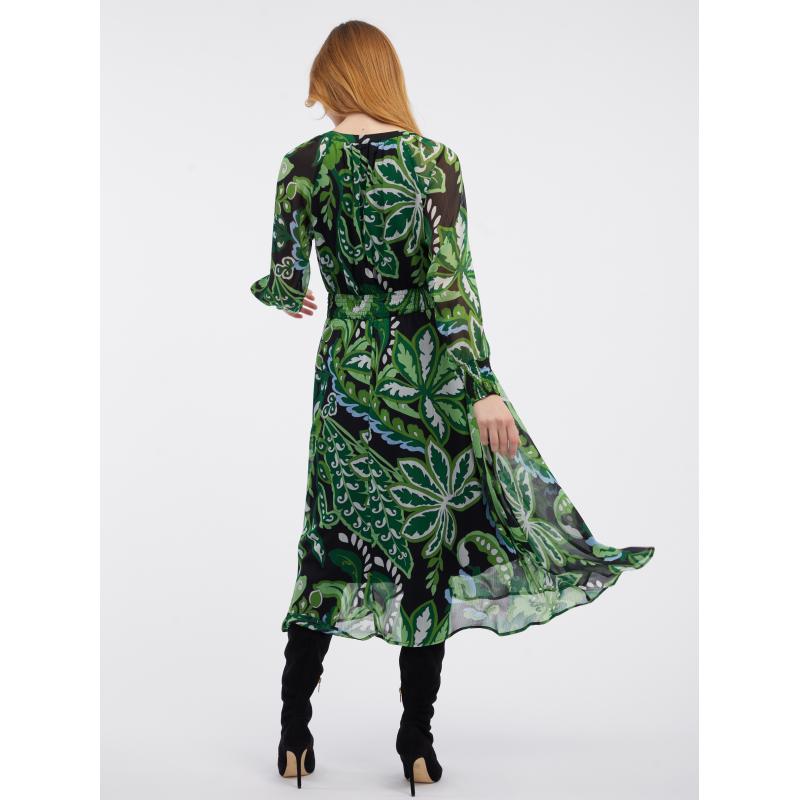 Zelené dámské květované šaty