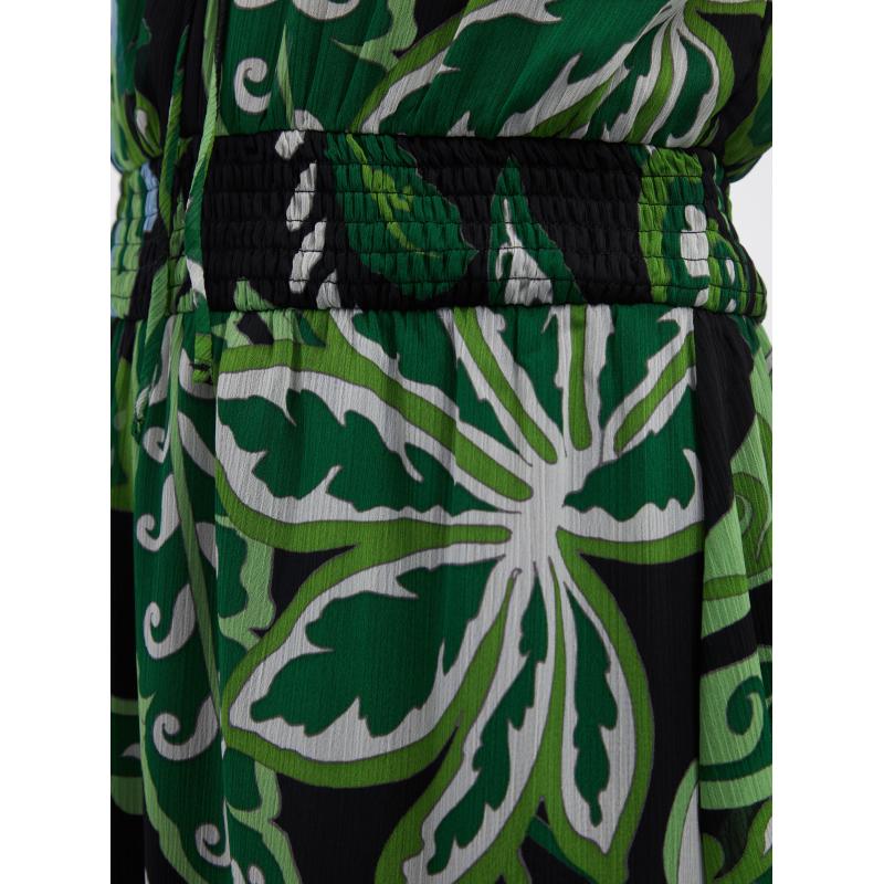 Zelené dámské květované šaty