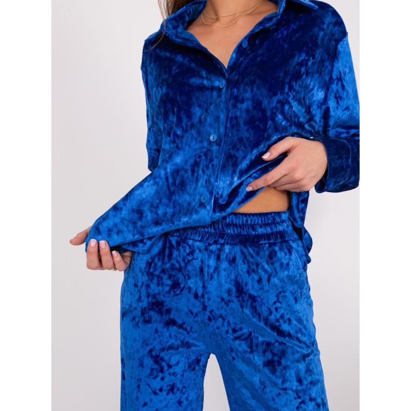 Dámský komplet s otevřenou košilí ADELINA kobaltově modrý 