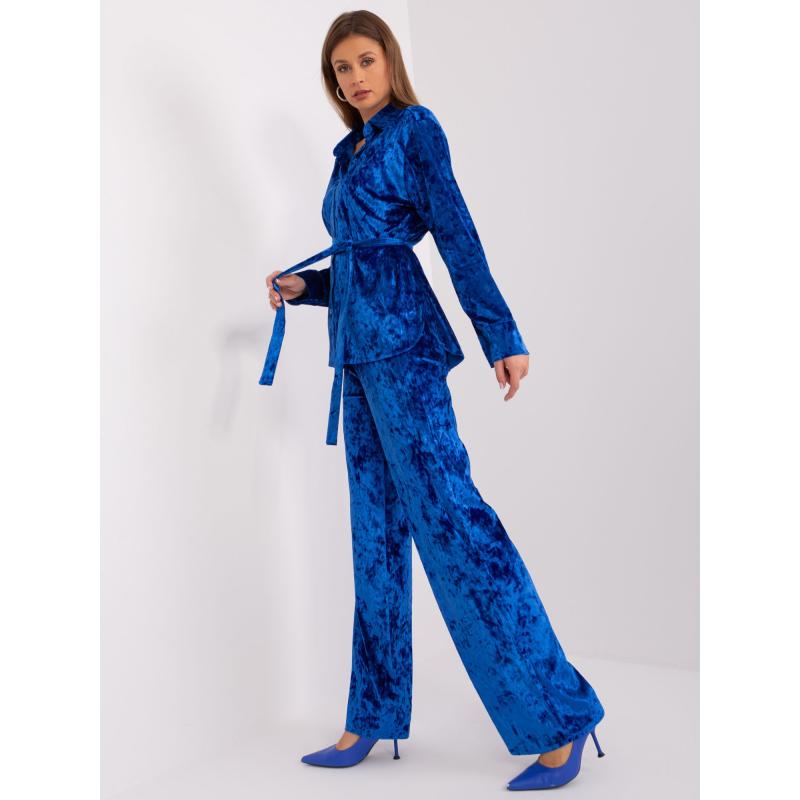 Dámský komplet s otevřenou košilí ADELINA kobaltově modrý 