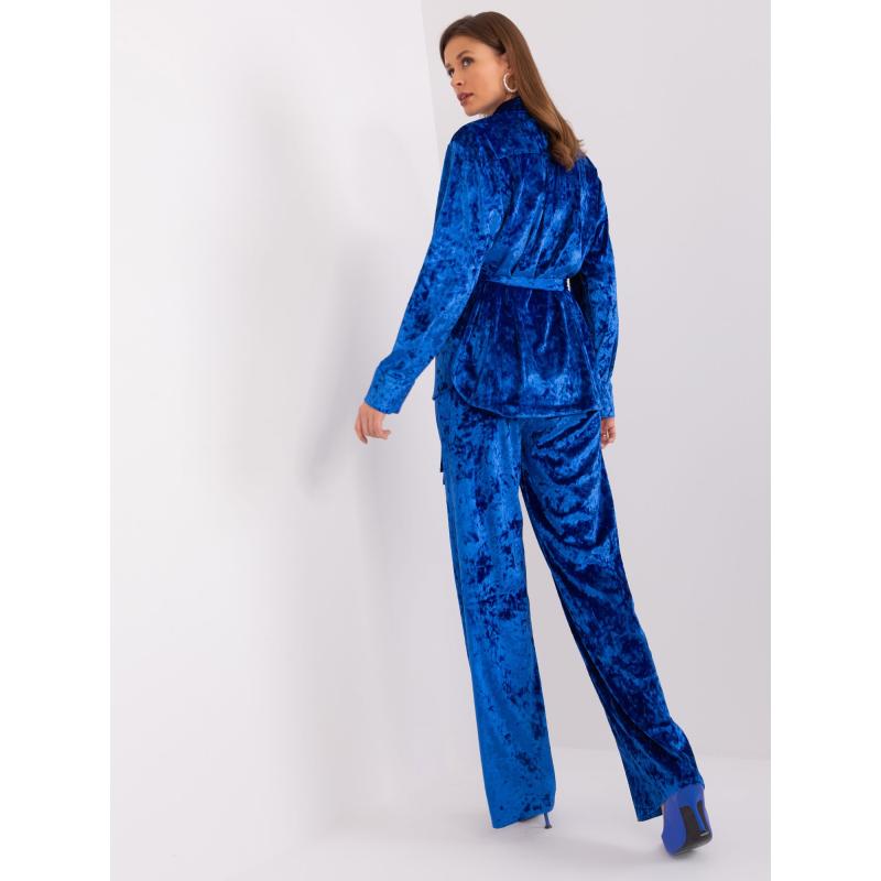 Dámský komplet s otevřenou košilí ADELINA kobaltově modrý 