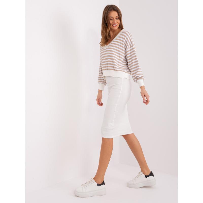 Női szett laza blúzzal LEZIA bézs és ekrü színben