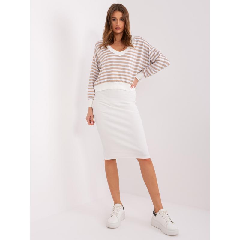 Női szett laza blúzzal LEZIA bézs és ekrü színben