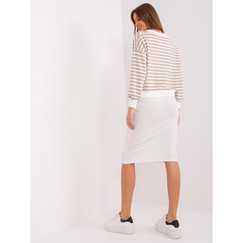 Női szett laza blúzzal LEZIA bézs és ekrü színben