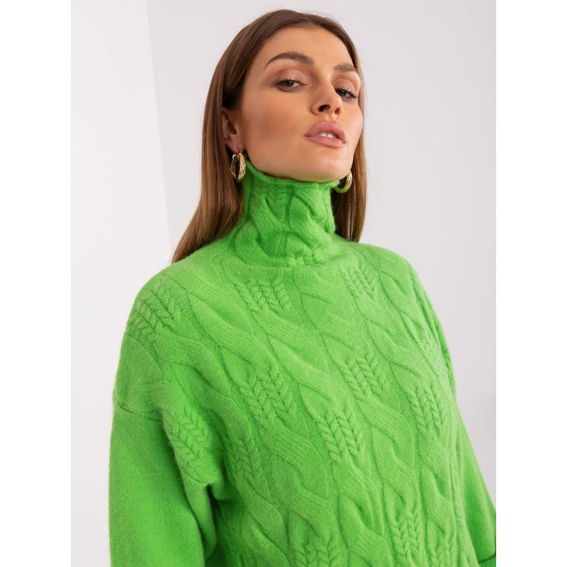 Dámský svetr s dlouhým rukávem AGLAIA světle zelený 