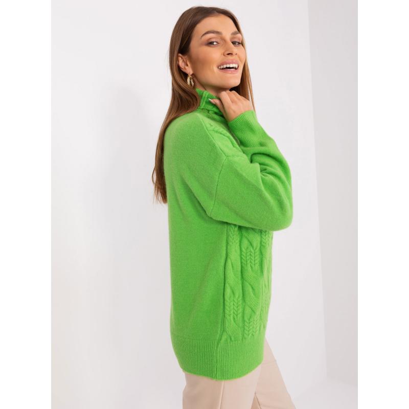 Női hosszú ujjú pulóver AGLAIA világoszöld