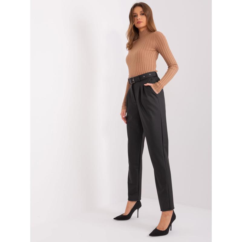 Női egyenes szárú öko bőrnadrág ALEXIA fekete