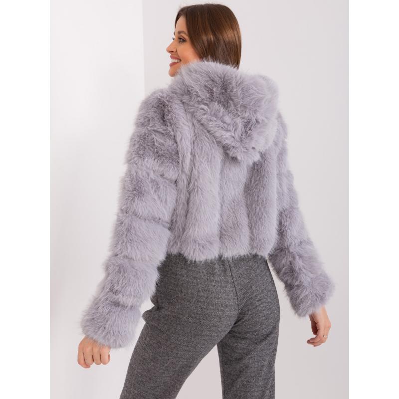Dámská bunda s kožešinou PIKTA šedá