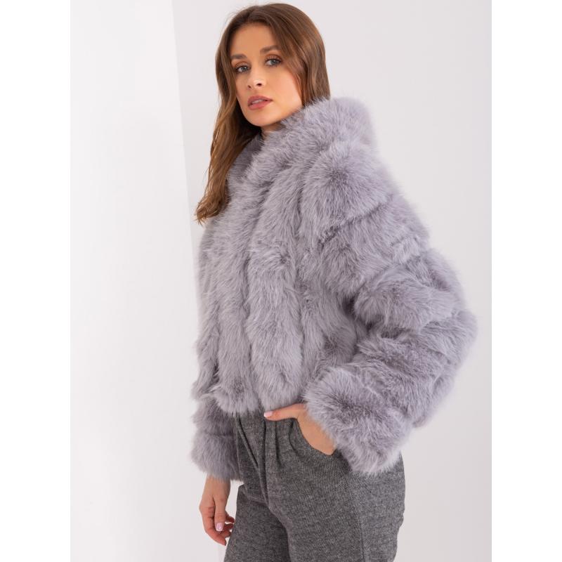 Dámská bunda s kožešinou PIKTA šedá