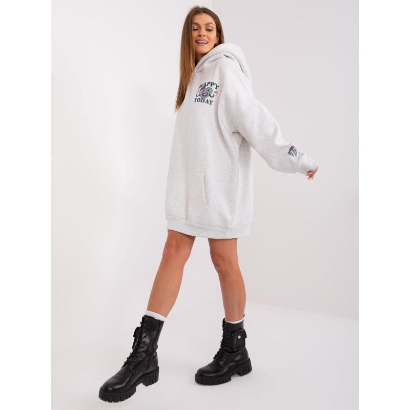 Dámská mikina s kapucí STITCH & SOUL světle šedá 