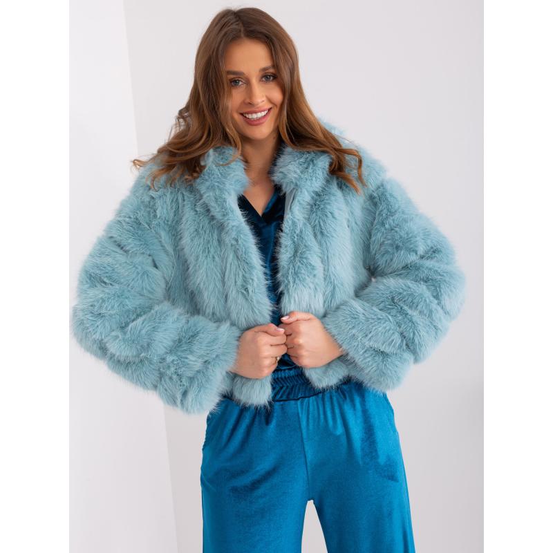 Dámská bunda s kožíškem a kapucí KATA mátová