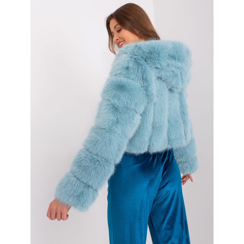 Dámská bunda s kožíškem a kapucí KATA mátová