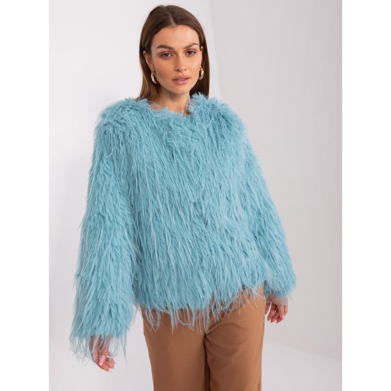 Dámská bunda s kožíškem a kapsami ALLA mátová 