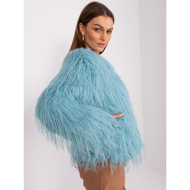 Dámská bunda s kožíškem a kapsami ALLA mátová 