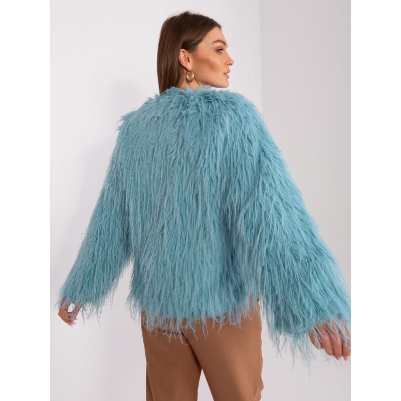 Dámská bunda s kožíškem a kapsami ALLA mátová 