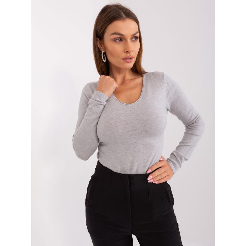 Dámsky viskózový sveter KLASA sivý